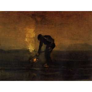  Oil Painting: Peasant Burning Weeds: Vincent van Gogh Hand 
