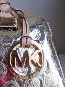   Pale Gold GRAYSON Monogram Mirror Metallic SM Satchel Handbag  