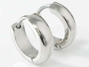 Stainless Steel Men Thick Earrings Huggy 2 Stones 0aN  