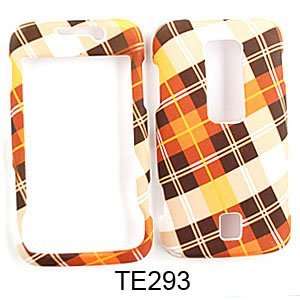  CELL PHONE CASE COVER FOR HUAWEI ASCEND M860 ORANGE PLAID 