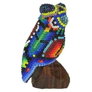  Owl ~ 3 Inch Huichol Bead Art