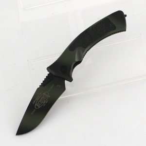 Microtech Amphibian Knife with Camo Green Finish, Plain  