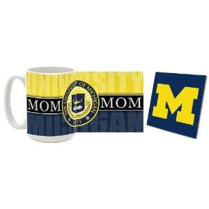 Michigan Wolverines Mom Mug and Coaster Combo