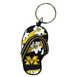  NCAA Michigan Wolverines Flip Flop PVC Keychain Sports 