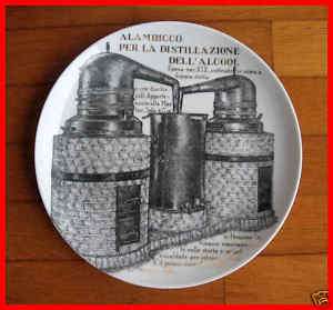 FORNASETTI vintage china plate MARTINI ROSSI  8  