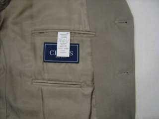 Chaps Olive Green Mens 44S Sport Coat Jacket Blazer Rayon Herringbone 