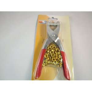   Grommet Eyelet Setting Pliers with 100 Gold Grommets 