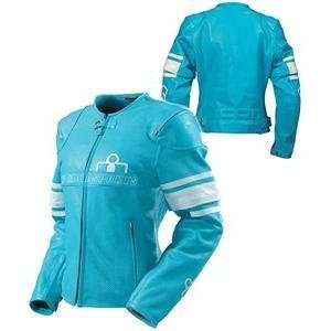  Icon Womens Pursuit Leather Jacket   X Small/Light Blue 