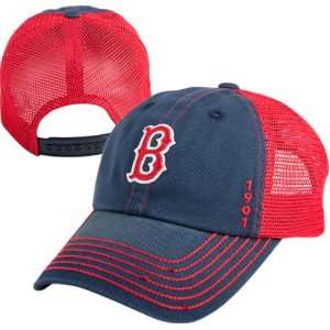   Red Sox Navy Vintage Mesh Snapback Adjustable Hat: Sports & Outdoors