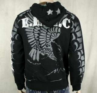 Ed Hardy mens Flying Eagle Hoodie SPECIAL FORCES patch  