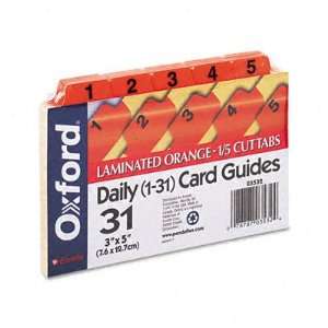  New Laminated Index Card Guides Daily 1/5 Tab Manil Case 