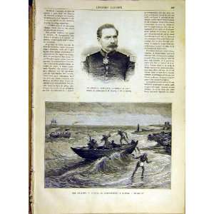   Clinchant Governor Paris Indian Madras Boat Print 1880