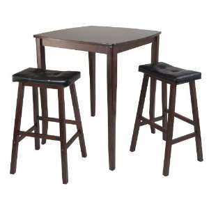  3pc Inglewood High/Pub Dining Table with Cushioned Saddle 