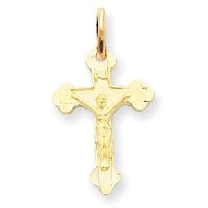 14k INRI Diamond Cut Crucifix Charm West Coast Jewelry 