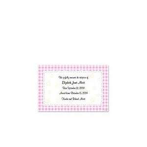 Pink Gingham Baby Invitations Baby