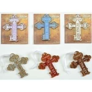  Set of 6 Inspirational Gifts Key Cross Christmas Ornaments 