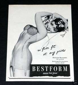 1944 OLD WWII MAGAZINE PRINT AD, BESTFORM FOUNDATIONS & BRAS, PETTY 