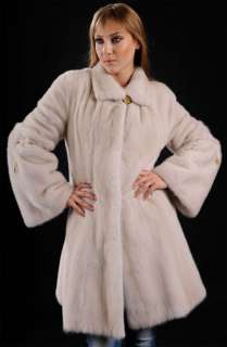 Let out Saga Furs Pearl (natural) Mink fur coat jacket   large hemline 