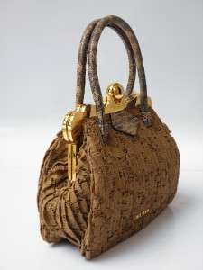 MIU MIU Brown Lace Lizzard  Handle Mini Frame Bag Handbag Purse NWT $ 