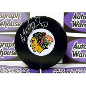 Marty Turco Autographed/Hand Signed Hockey Puck (Chicago Blackhawks)