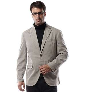   Breast 2 Button Cotton Suit Jacket Sport Coat Blazer Gray  