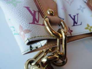 Louis Vuitton White Multicolor Multicolore Audra Bag Purse Handbag 