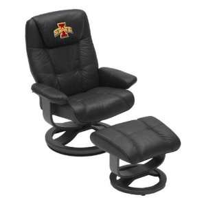  Iowa State ISU Cyclones Leather Swivel Chair & Ottoman 