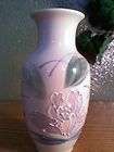 Small Ceramic Floral Vase w/Floral Design on Front Made in Japan, FREE 