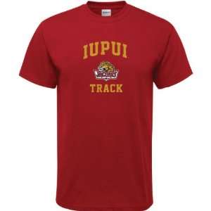  IUPUI Jaguars Cardinal Red Track Arch T Shirt: Sports 