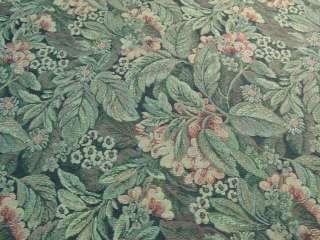 Loren Floral Green Red Yellow Upholstery Fabric bty  