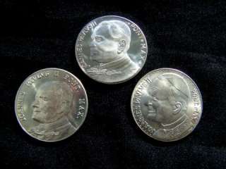 nite/3 SILVER FROSTED COINS JOANNES PAVLVS II VATICAN  