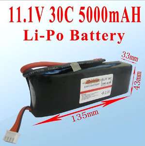 AKKU 11.1V 5000mAH 30C 3S1P RC Lipo battery  