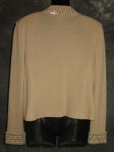 St John EVENING knit 3pc jacket blazer skirt suit size 8 10 12  