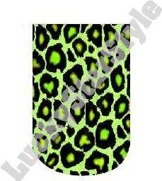 Nail Decals Art Set of 10   Lime Green Leopard Full  