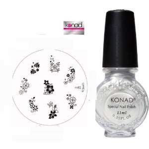 Konad Nail Art Manicure Stamping Kit Image Plate M82 Tropical Flowers 