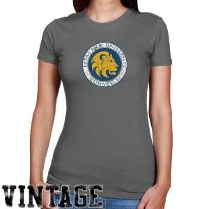  Texas A & M Commerce Lions Ladies Charcoal Distressed Logo 