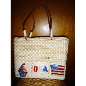   Woven Market Purse Tote Bag Jeanne Bice Patriotic USA: Everything Else