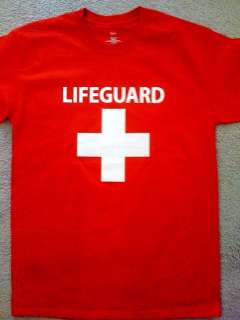 WHITE, RED or YELLOW LIFEGUARD T SHIRTs sizes small XXL  