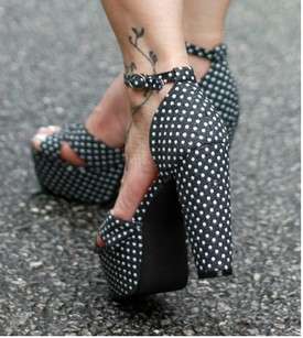 Focus Dotted Ankle Strap Thick Heels Sandals Shoes 1jh  