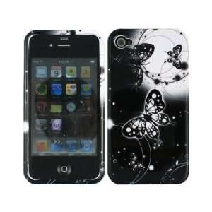  Black and White Butterfly Crystal 2D Hard Case Cover for 
