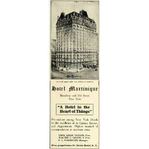  1909 Ad Hotel Martinique NY Charles Leigh Taylor Gilson 