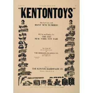  1926 Ad Kentontoys Toy Kenton Hardware Ohio Truck Car 