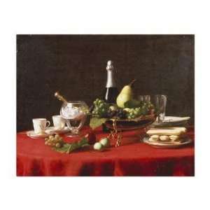  Jules Larcher   A Bowl Of Fruit And A Bottle Of Champagne 