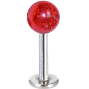  Labret   Ruby Red Glitter Jewelry