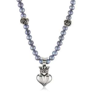  King Baby 3D Crowned Heart and Rose and Natural Pearl 