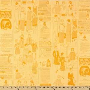 44 Wide Tailor Made Vintage Yellow Fabric By The Yard 