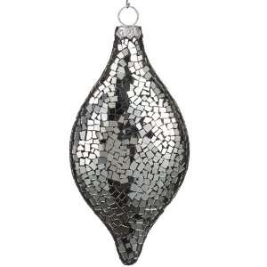  24 Mosaic Glass Finial Ornament Silver