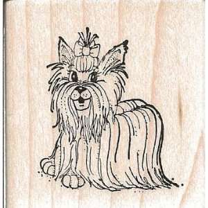  Yorkie Yorkshire Terrier Dog Wood Mounted Rubber Stamp 