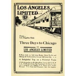  1908 Ad Los Angeles Limited Railway Salt Lake Route 