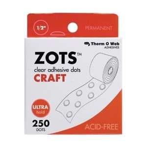  Zots Clear Adhesive Dots   Craft 1/2X1/16 Thick 250/Pkg 